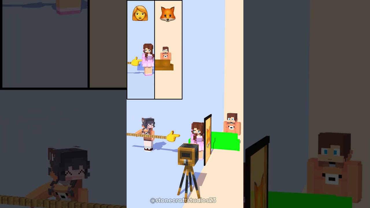 Camera POV:When your Friend Force to Wear a Fox suit🦊💅📹 -Minecraft Short Animation #trending #shorts
