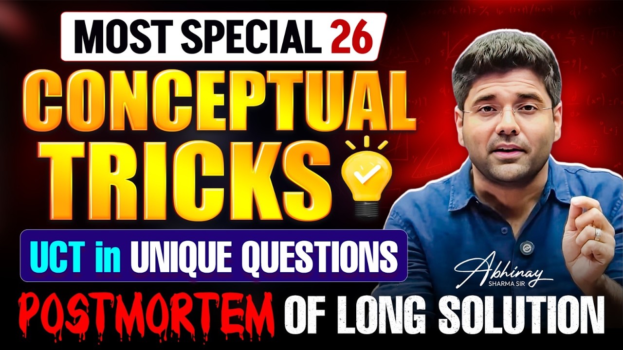 Most Special 26 | Conceptual Tricks + Unique Questions | Ultra Calc Maths Tricks by Abhinay Sharma