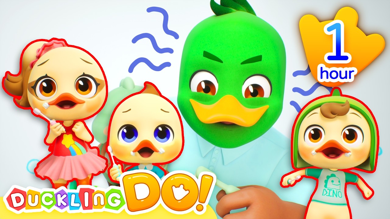 Clean your teeth! Teeth Brush song 1hour loop🫧🧼 | Kids Song CompilationㅣDuckling Do Nursery Rhymes