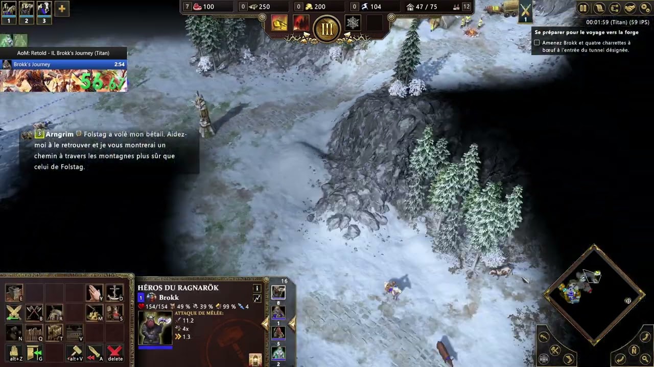 AOM Retold Speedrun - Brokk's Journey (Titan) - GG#1 - (Game in French) (3:53 IGT)