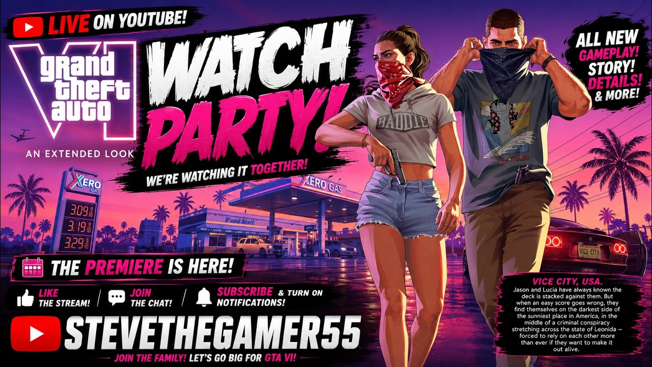 🚨 GTA VI: AN EXTENDED LOOK – LIVE WATCH PARTY! | NEW GAMEPLAY, STORY & MORE!