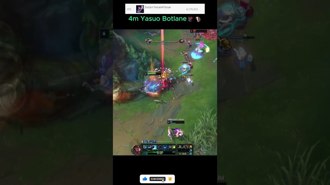 4m Yasuo Botlane 🐱👤🦔 -League of Legends