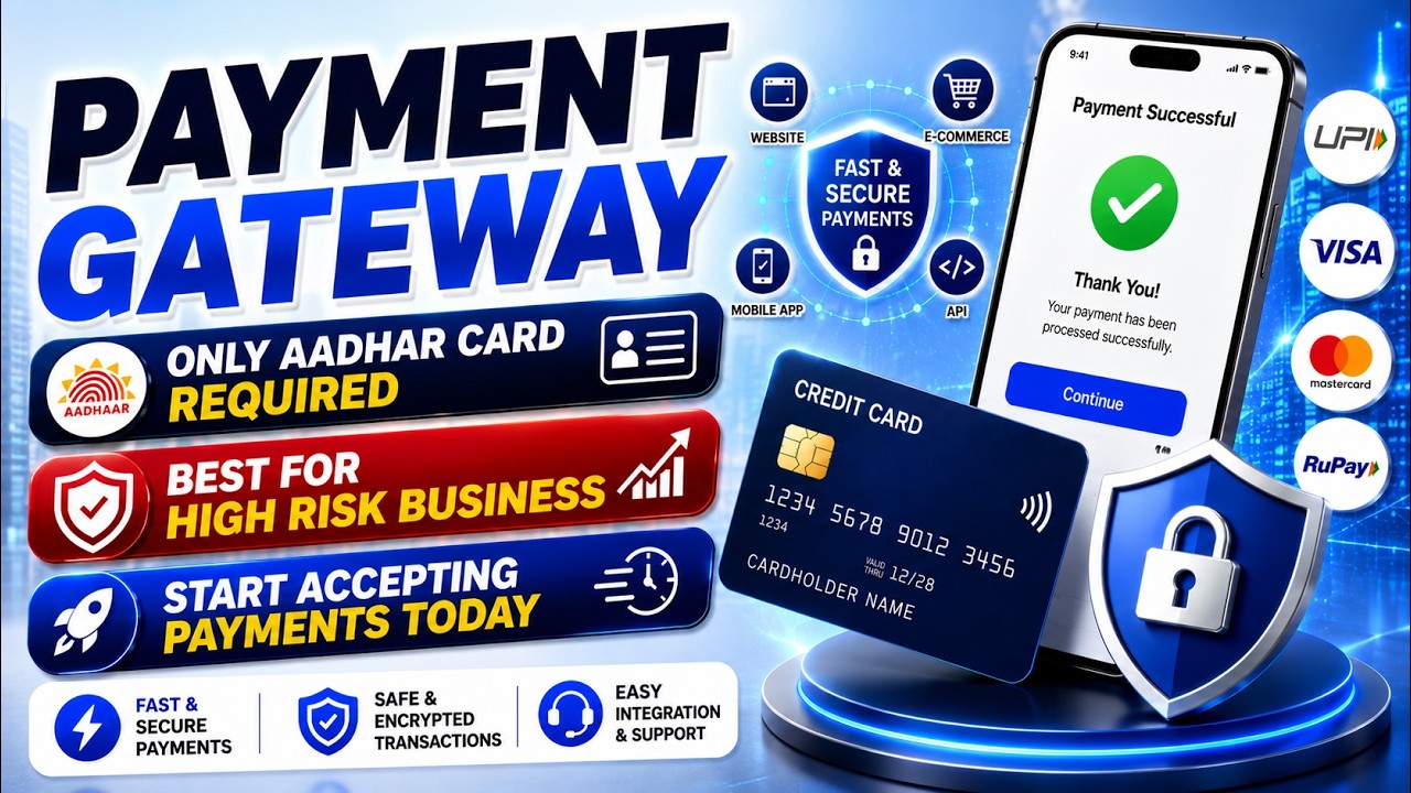 Instant Payment Gateway in 1 Day | Only Aadhaar Card | 1 दिन में पेमेंट गेटवे | सिर्फ आधार कार्ड से
