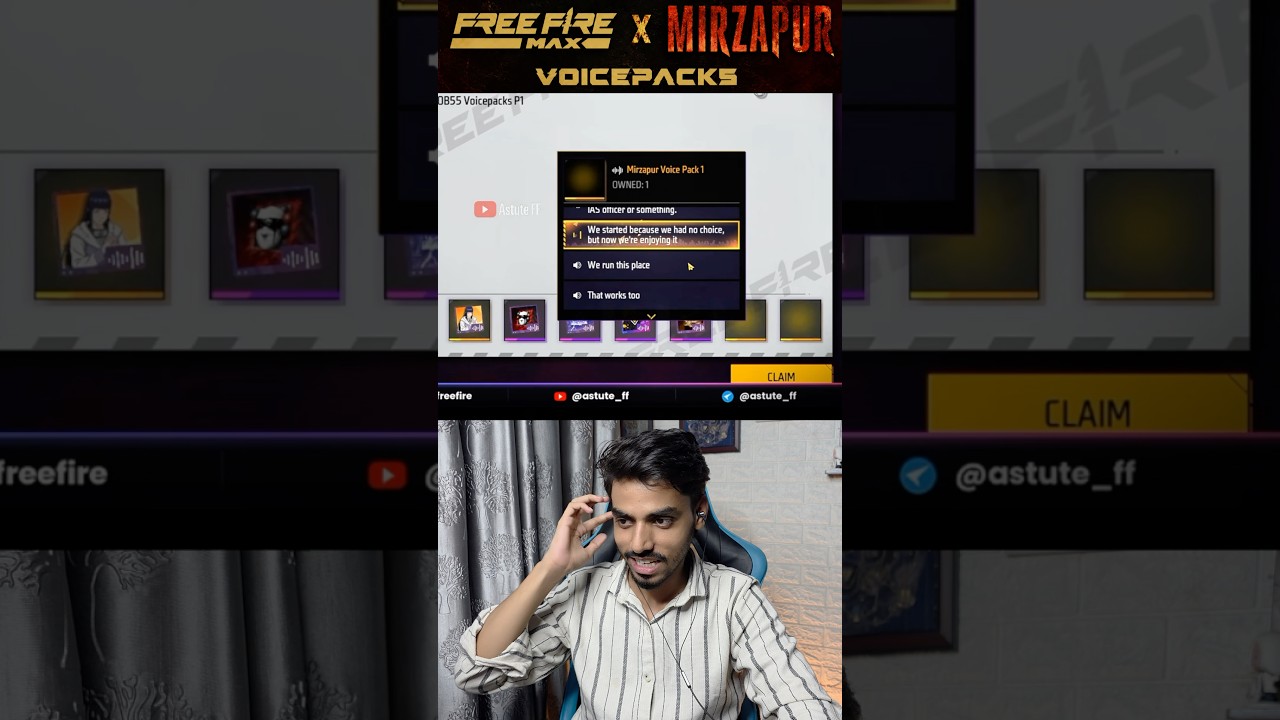 FREE FIRE X MIRZAPUR💀🔥FREE FIRE X MIRZAPUR VOICEPACKS😱 #shorts #freefire #viralshorts