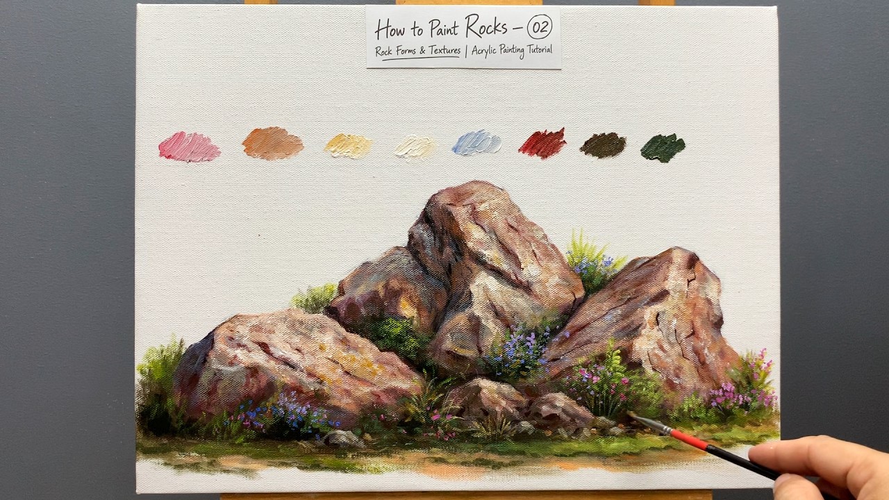 How to Paint Realistic Rocks with Acrylics | Step-by-Step Painting Tutorial – Part 2