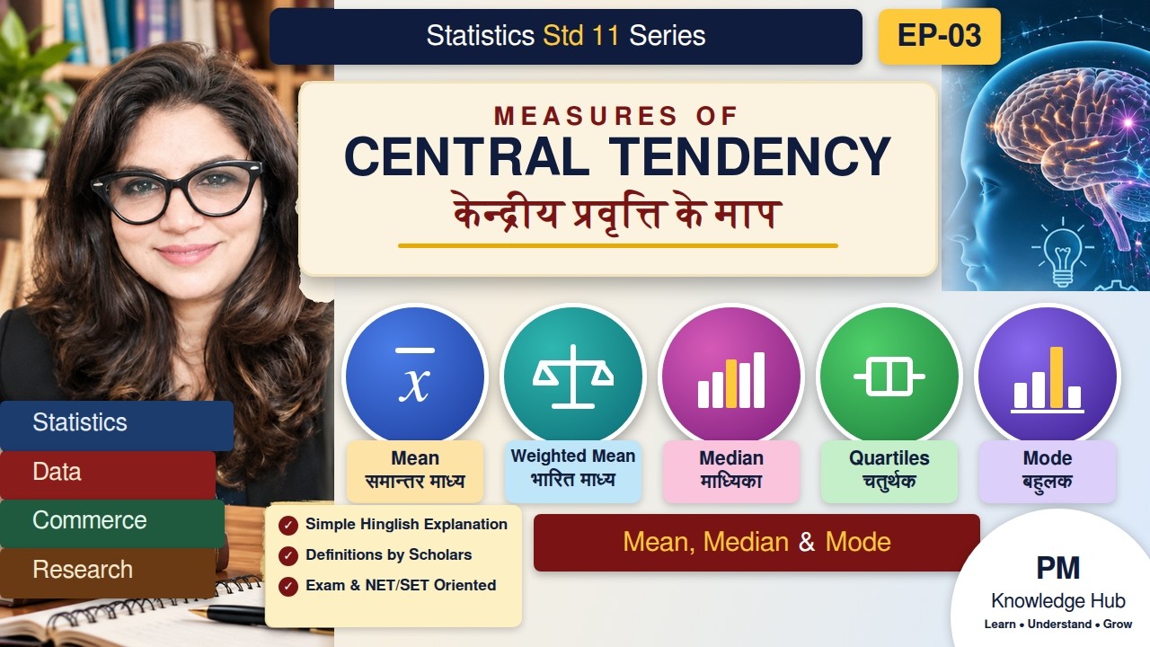 Ep:3 Measures of Central Tendency| केन्द्रीय प्रवृत्ति के माप| Std 11 Statistics Chapter 3| Hinglish