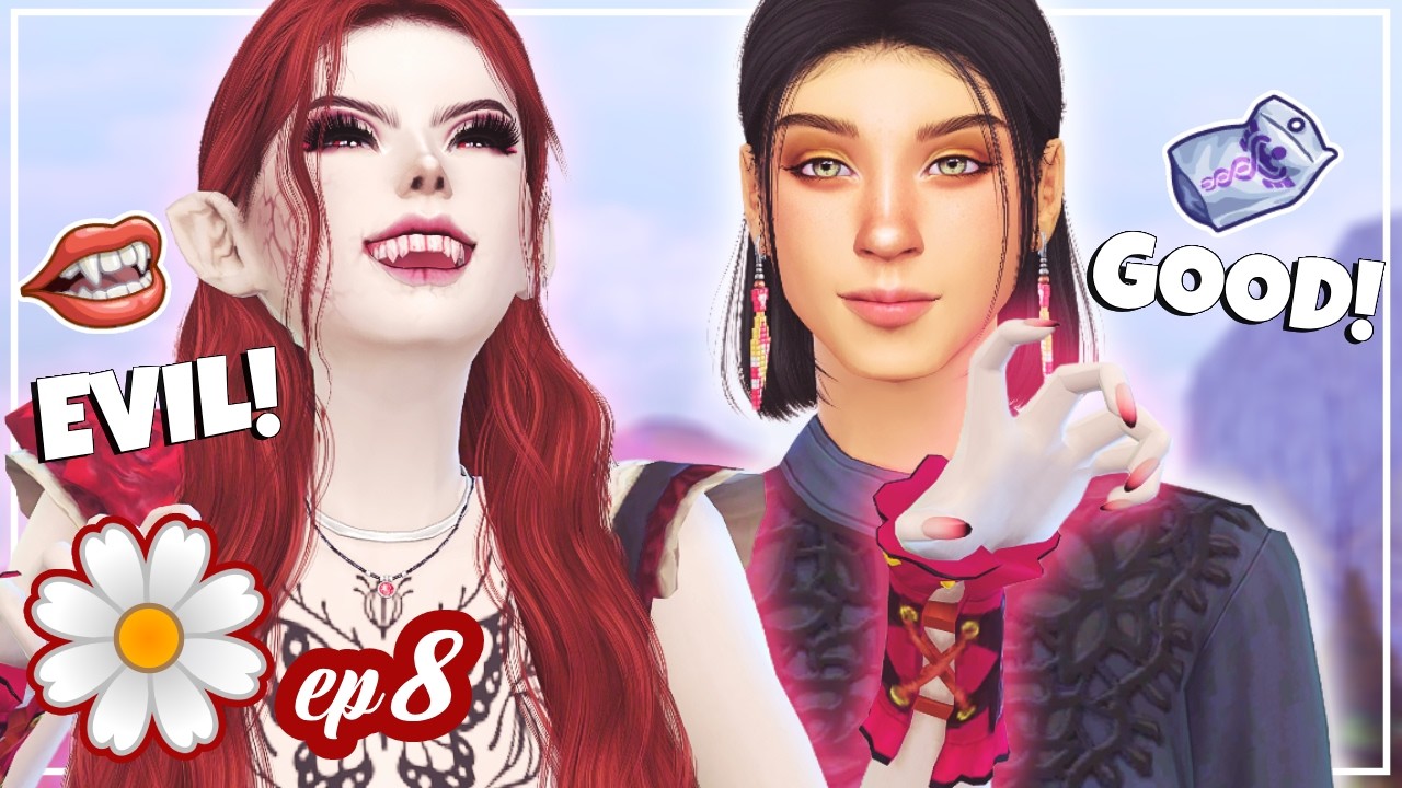 a vampire BIT HER!🧛 SIMS IN BLOOM CHALLENGE!🤍Death Flower #8
