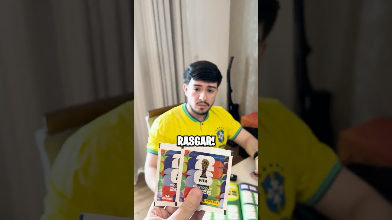 Ele me obrigou a rasgar a figurinha da Copa… 😭💔