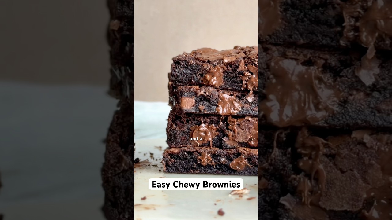 The EASIEST brownies ever: 7 ingredients, cocoa powder only, 1 bowl, no mixer, 30 minutes! #brownies