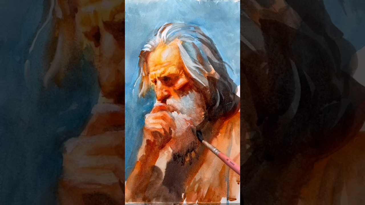 Портрет детской акварелью #art #акварель #портрет