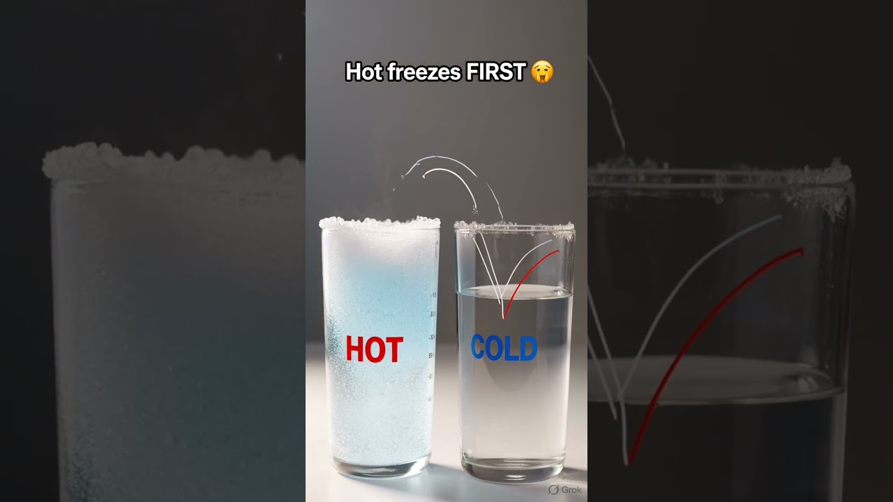 Why Does Hot Water Freeze Faster? ❄️🔥⚗️⏱️ #MpembaEffect #WaterScience #Thermodynamics #Physics