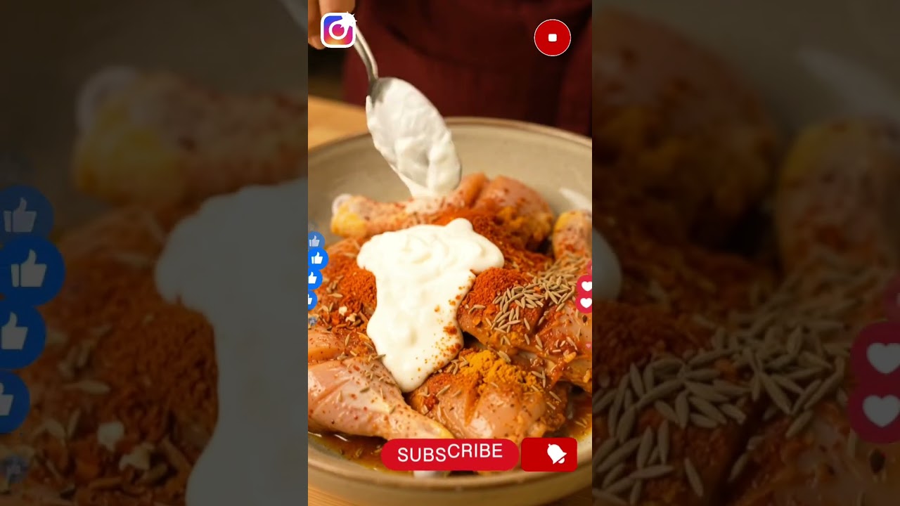 🤤 Tandoori Chicken ASMR 🍳🔥 | Satisfying Indian Cooking #Shorts
