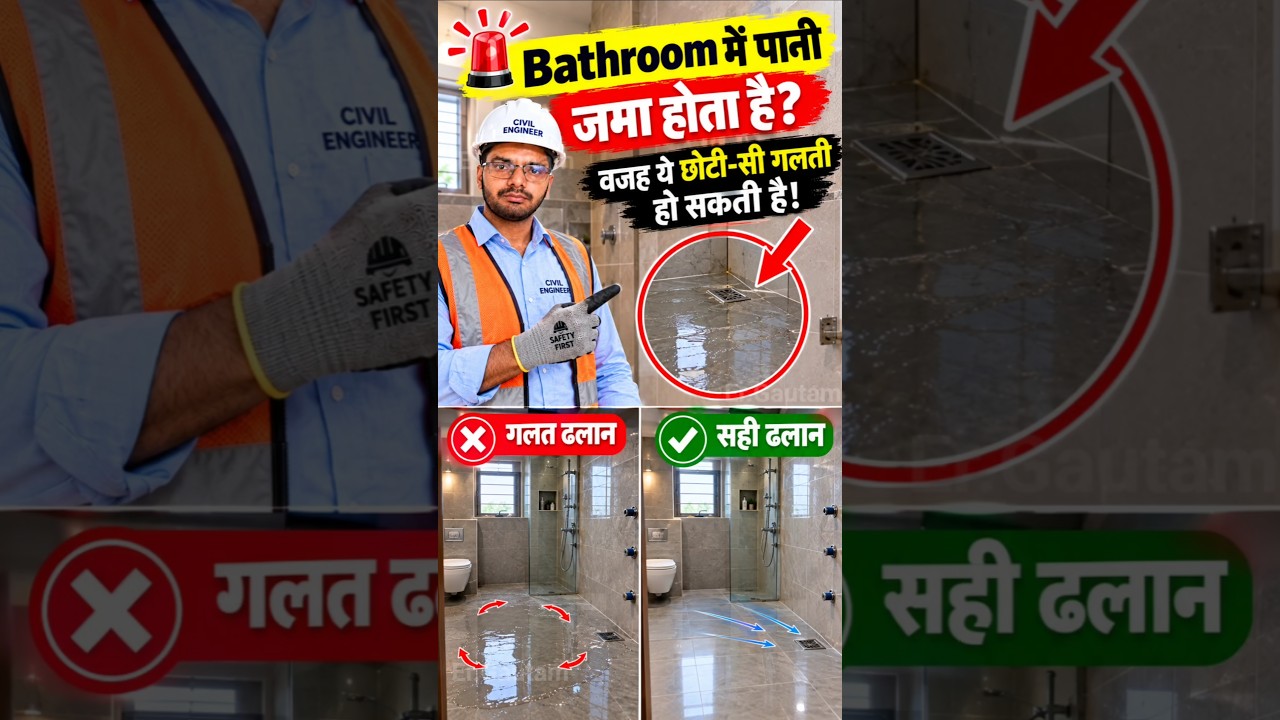 bathroom मैं पानी जमा होता है #construction #funny #automobile #facts #concrete #concretework