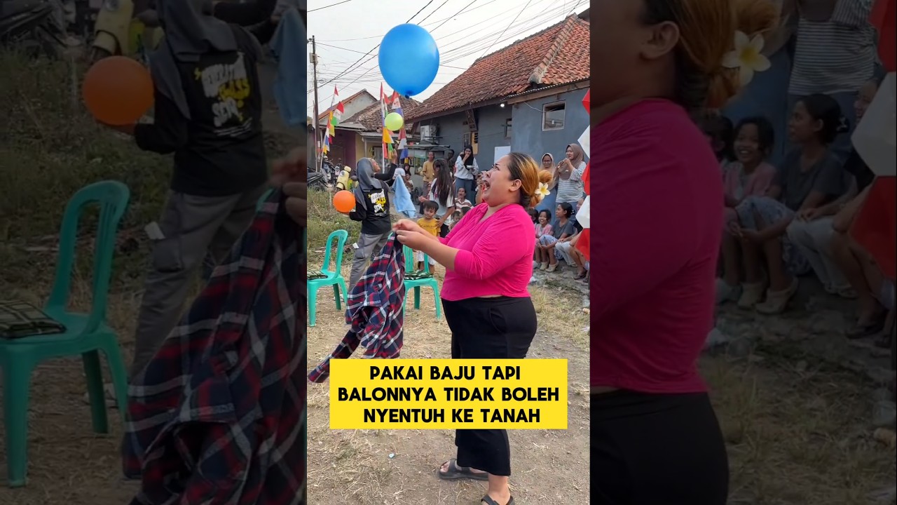 momen lucu ketika wanita lomba pakai baju tapi balonnya gak boleh jatuh ‼️‼️#lucu #lomba #17agustus