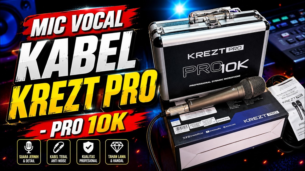 microphone Vocal kabel KREZT PRO - PRO 10K komplit hardcase