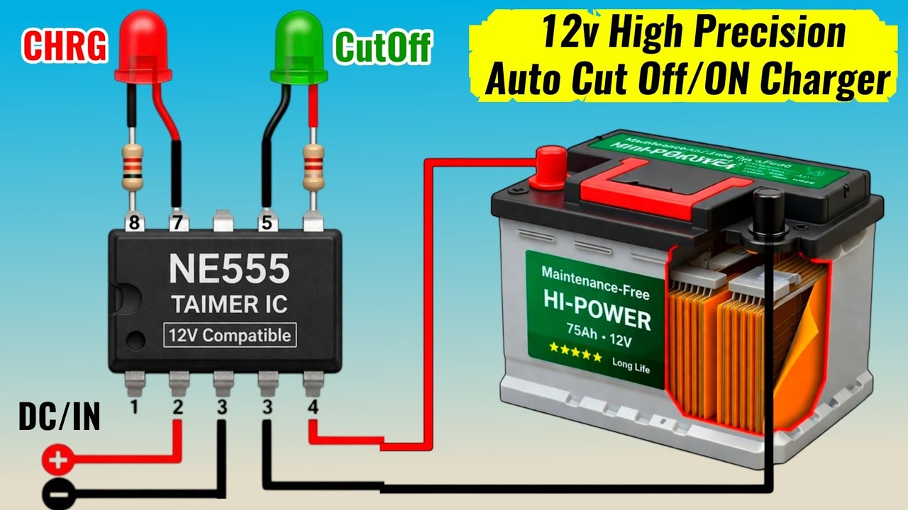 High Precision 12v Auto Cut Off/ON Battery Charger