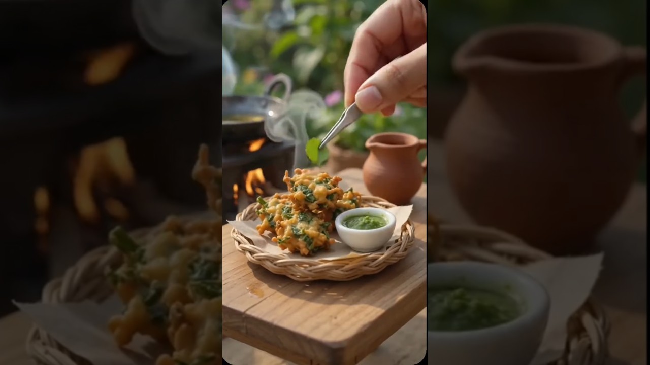 Miniature Palak Pakoda Asmr🌱