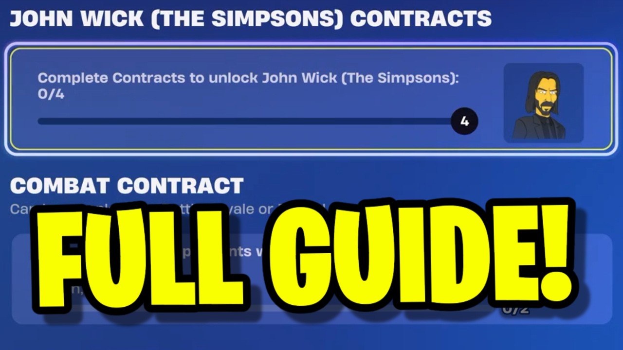 HOW TO COMPLETE CONTRACTS TO UNLOCK JOHN WICK THE SIMPSONS SKIN STYLE! (LOCATIONS QUEST GUIDE)