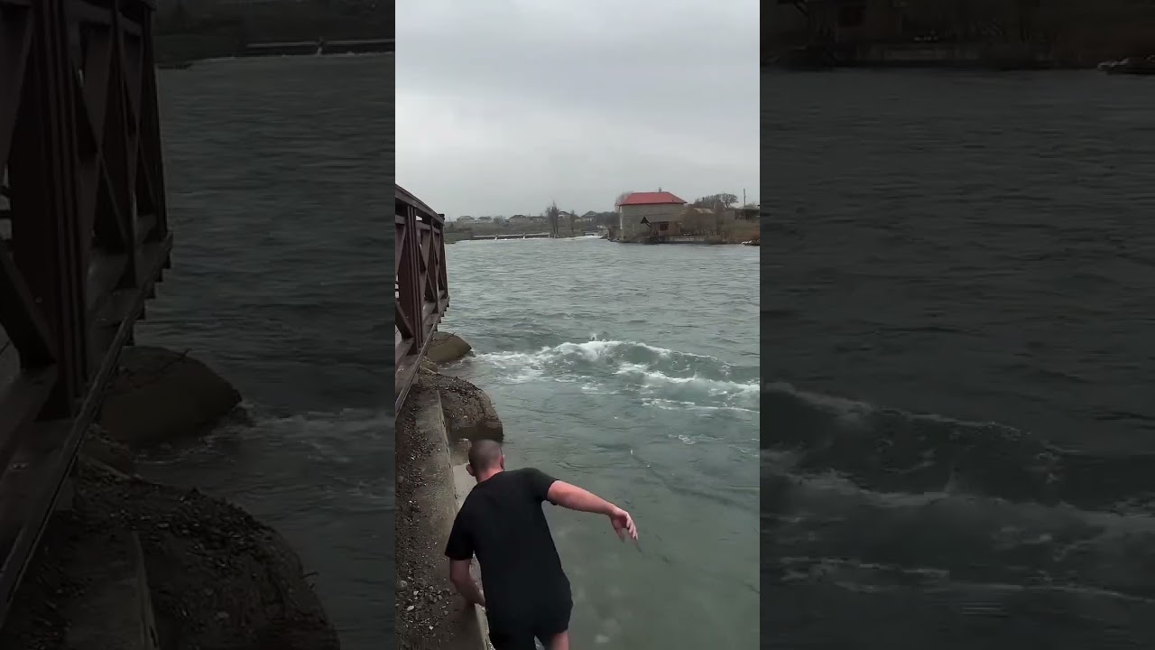 Khabib vs the freezing Dagestan river 💪 #shorts #challenge