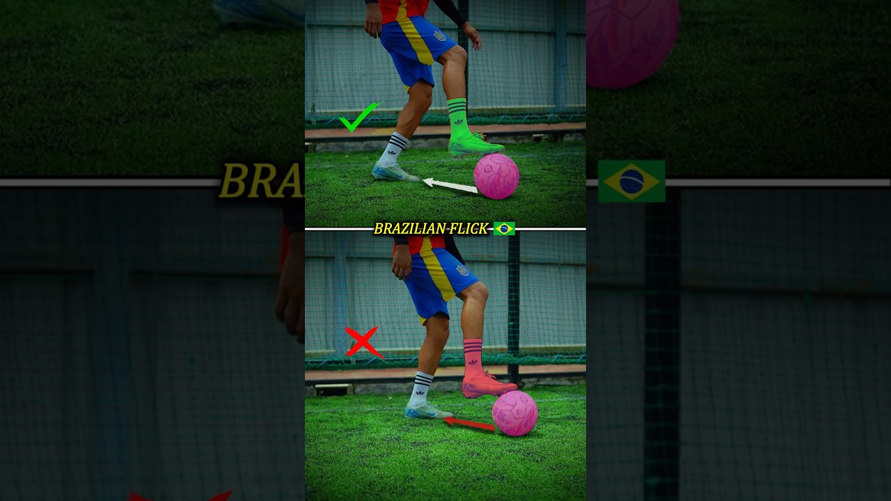 BRAZILIAN FLICK TUTORIAL ⚽️.#football #footballskills #soccer #brazilian #shorts