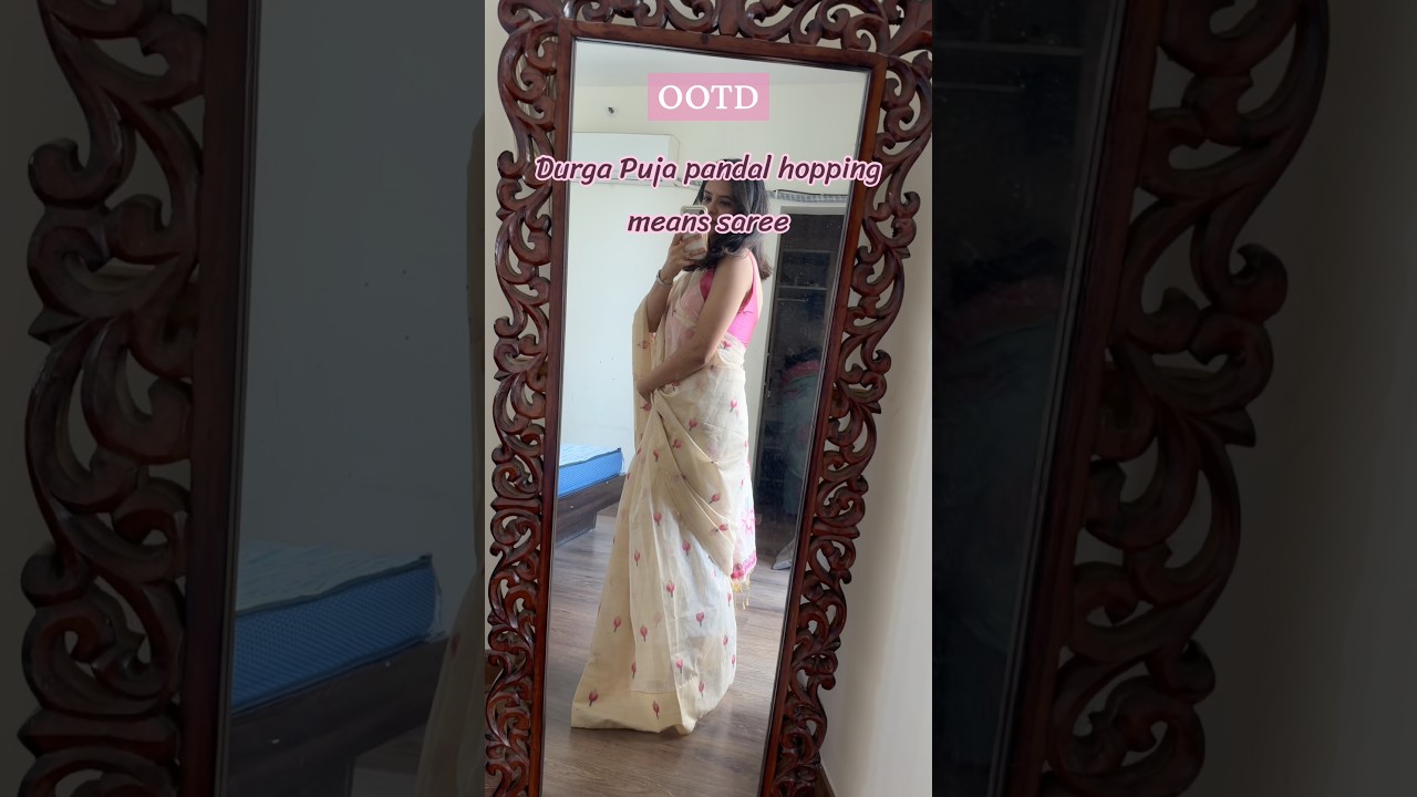 It took 30 min to drape #sareelook #durgapuja #ootd #ft #festival #traditional #delhi