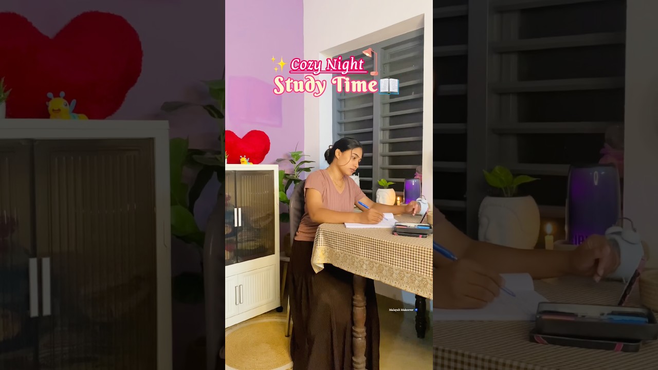 It’s Study Time ✨📖…..#Minivlog #study #night #malayalam #trending #viralshorts #cozy
