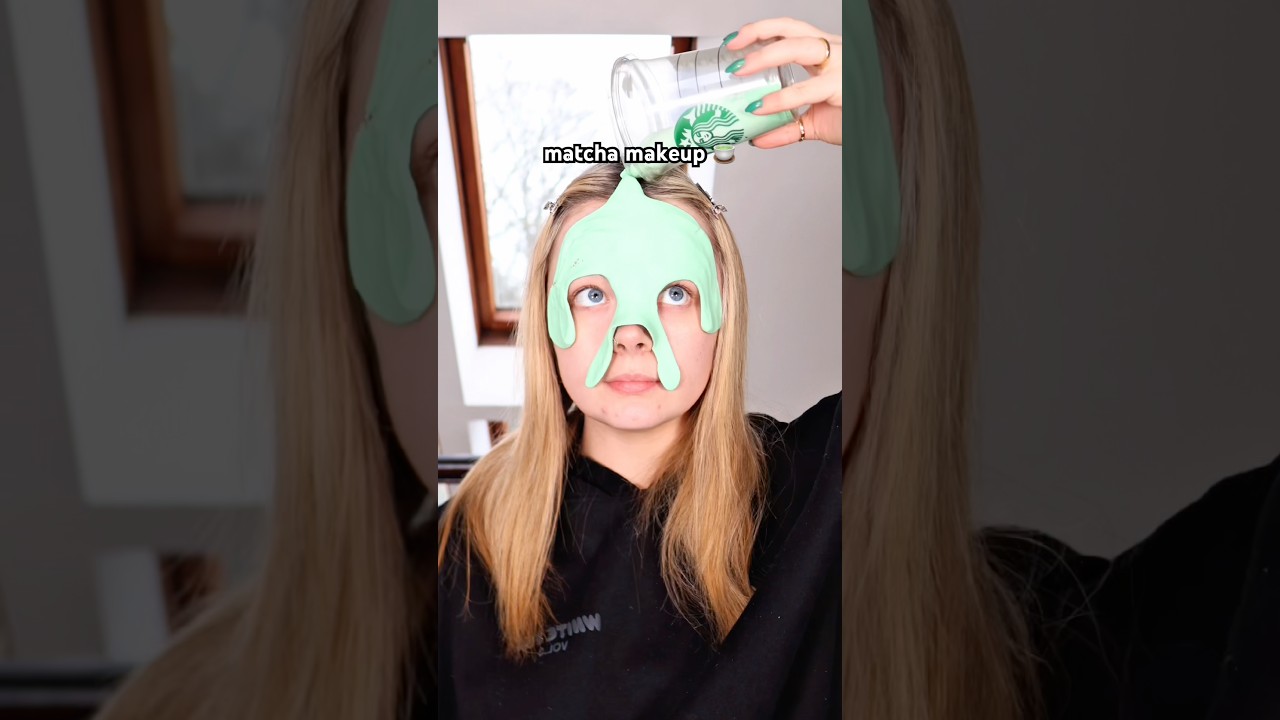 MATCHA DRINK STOPMOTION MAKEUP🍵🫣😳 #makeup #animation #claymation #stopmotion