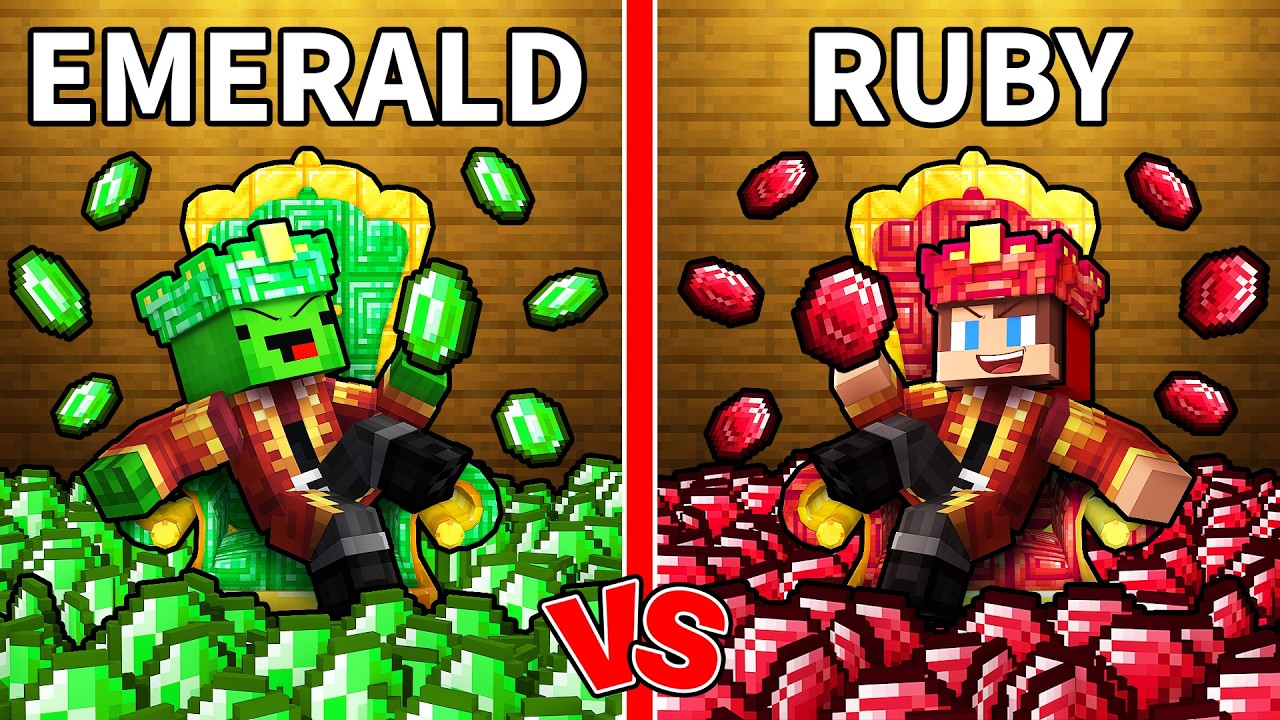 Minecraft: Mikey EMERALD vs JJ RUBY King - Maizen