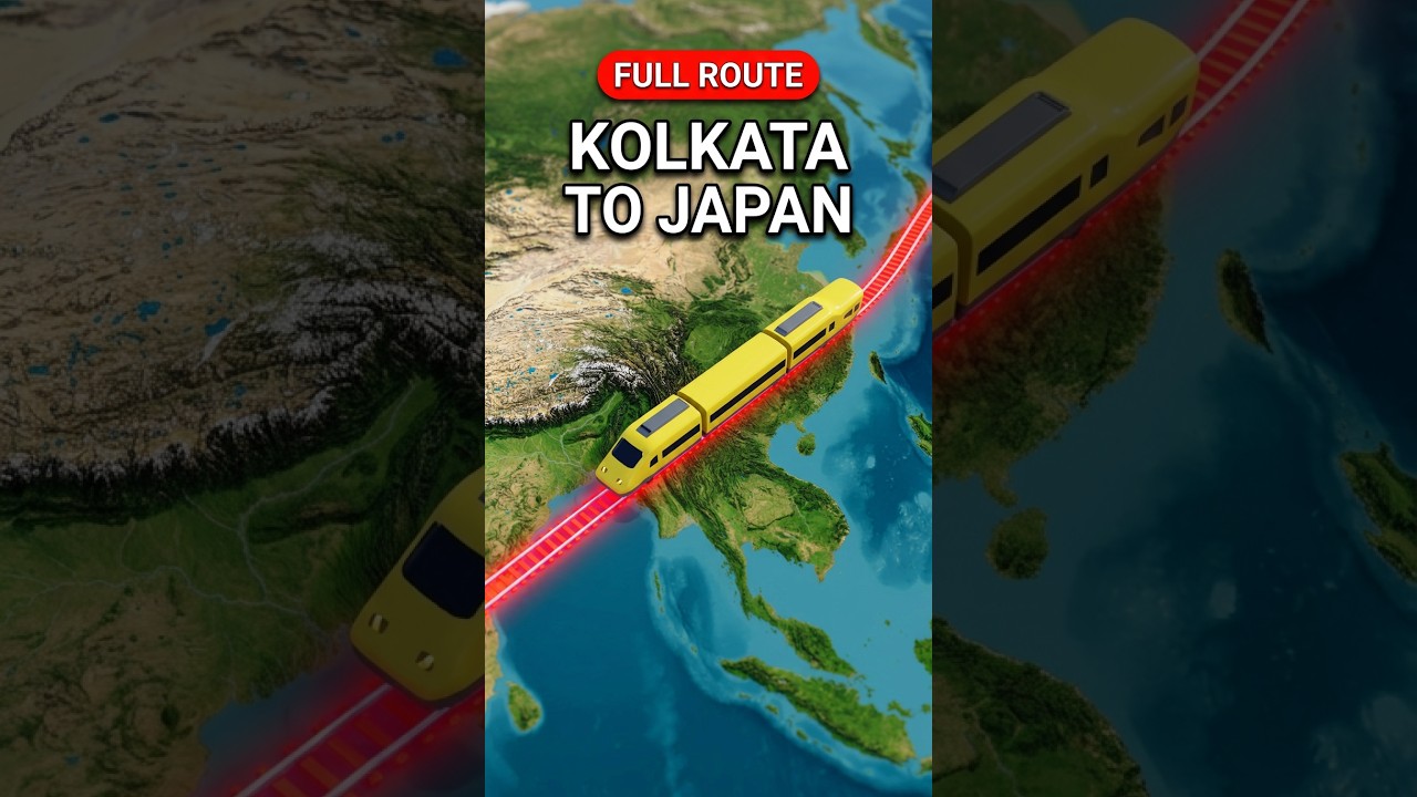 Kolkata se Japan 🗾 full route map !! #shorts #train