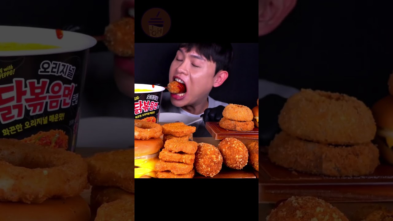 Buldak Sauce With Fried Chicken & Corn Dog! Satisfying Big Bites ASMR MUKBANG ©️Bonggil