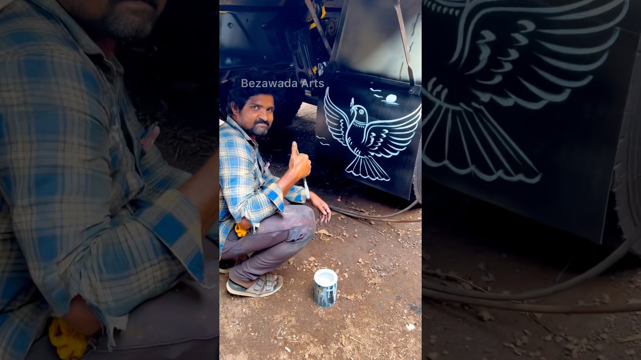 Street Artist's Incredible Paint Art on Truck | Satisfying Art Video #viral #shorts