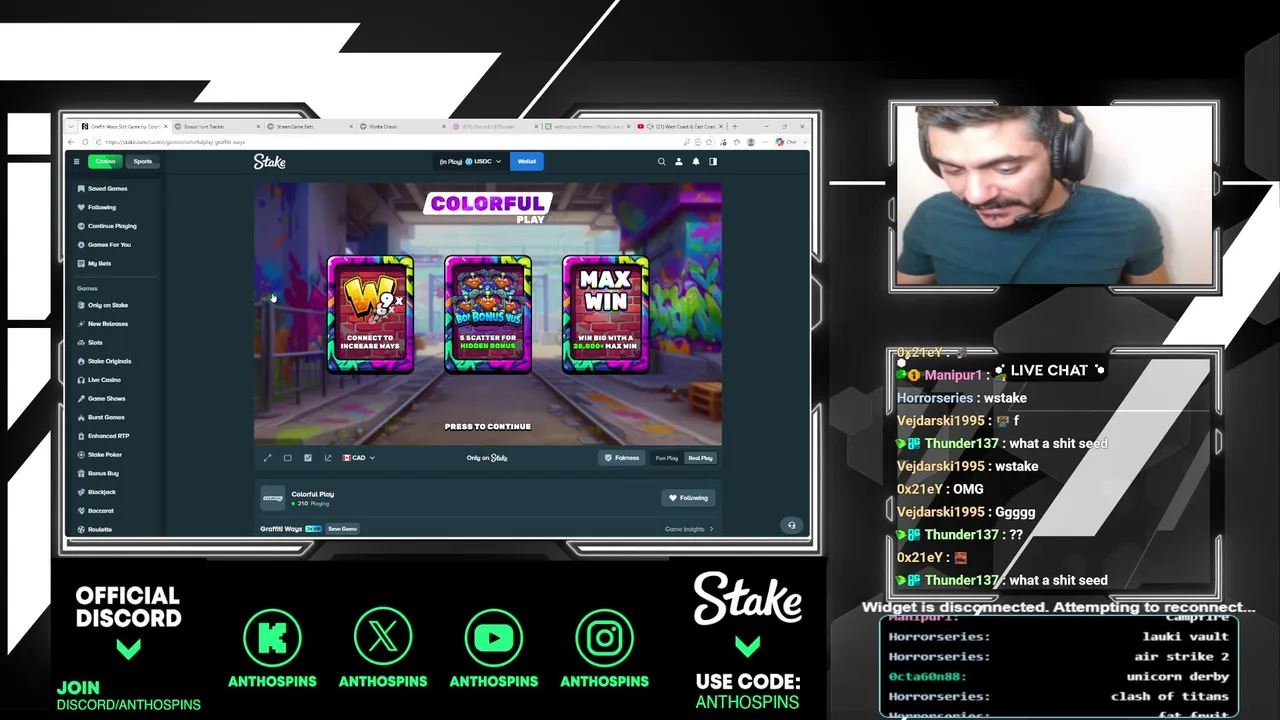 Only on stake bonus hunt and giveaways. !stake 500$ cad lb + affiliate stream each Sunday open ticket in discord for more information