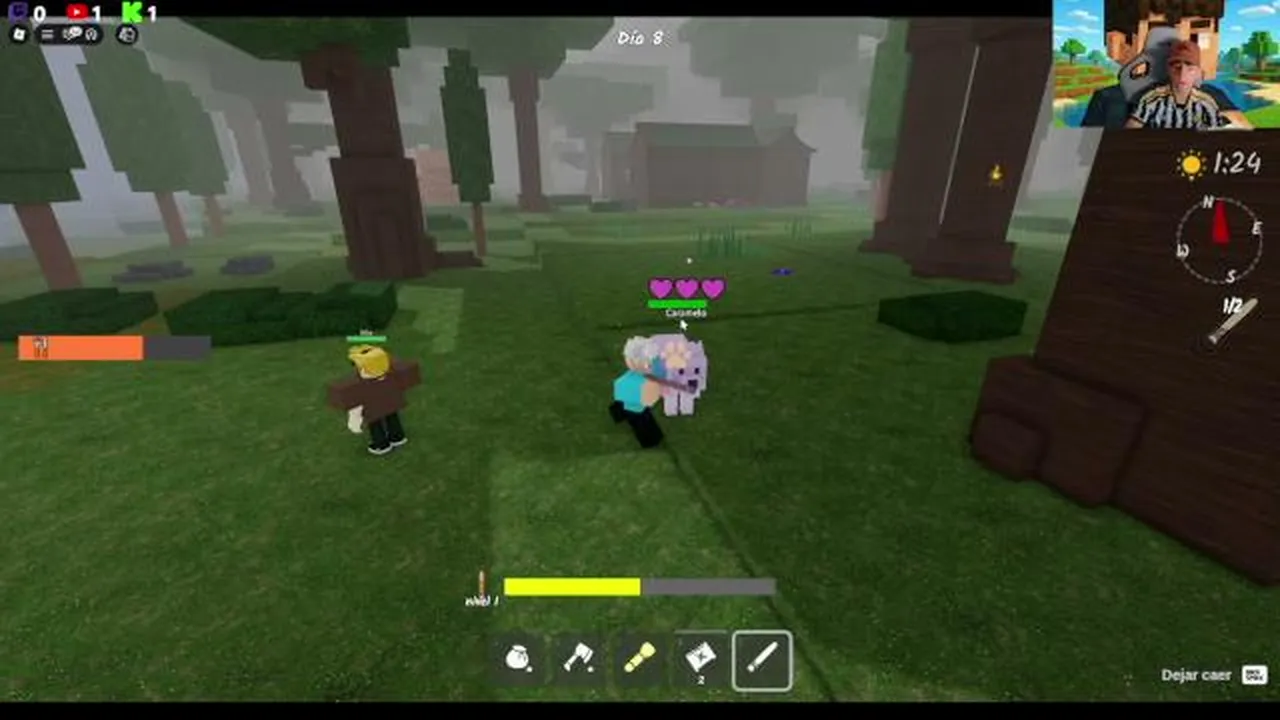 jugando a 99 noches en el bosque con subscriptores
