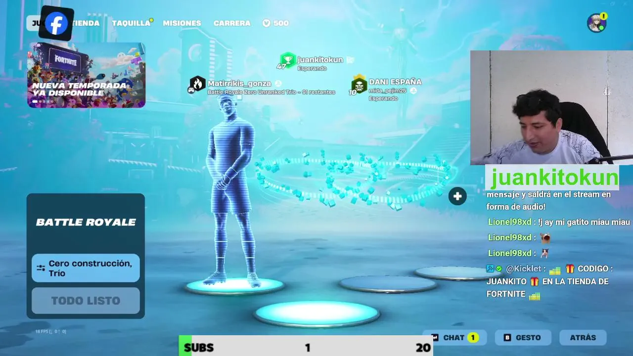 ✅PASO ESPIRITUS  ✅ FORTNITE   
   @juankitokun 🎮