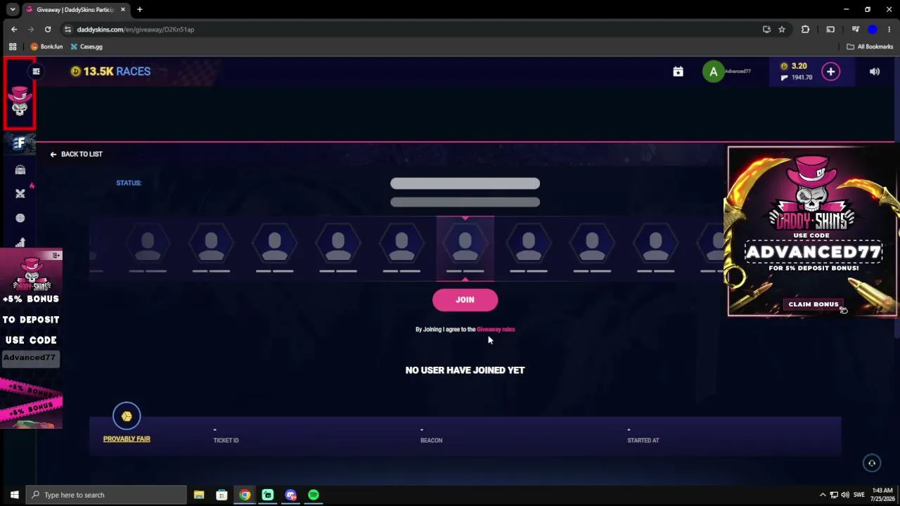 Liveeeee on daddyskins