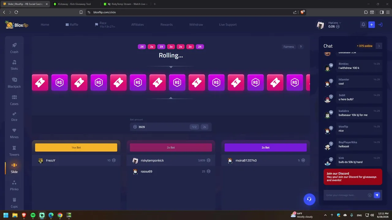 #20  Bloxflip Giveaways & Gambling 25K Balance