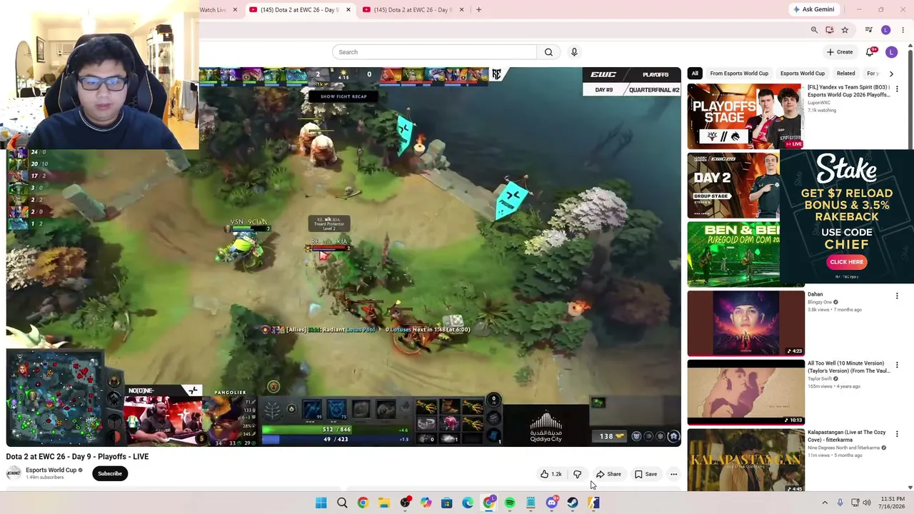 Dota 2 at EWC 26 - Day 9 - Playoffs - Team Yandex vs Team Spirit