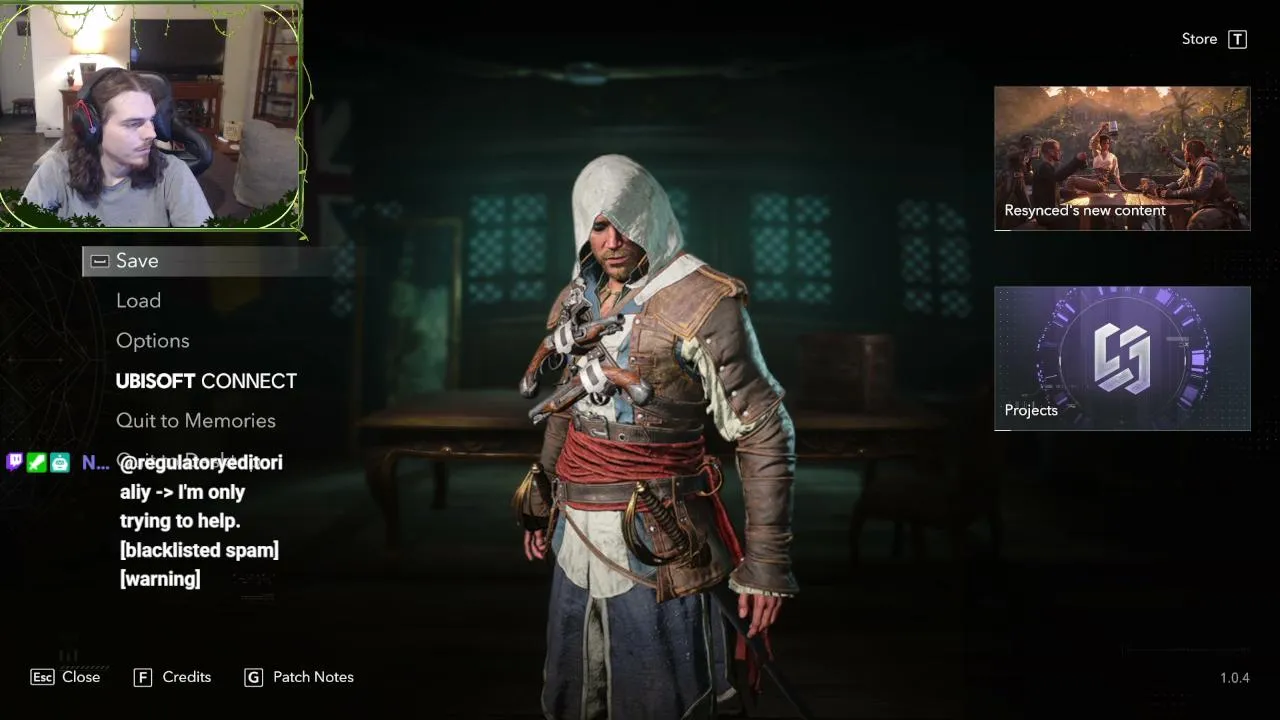 New streamer playing Assassin's Creed Black Flag Resynced