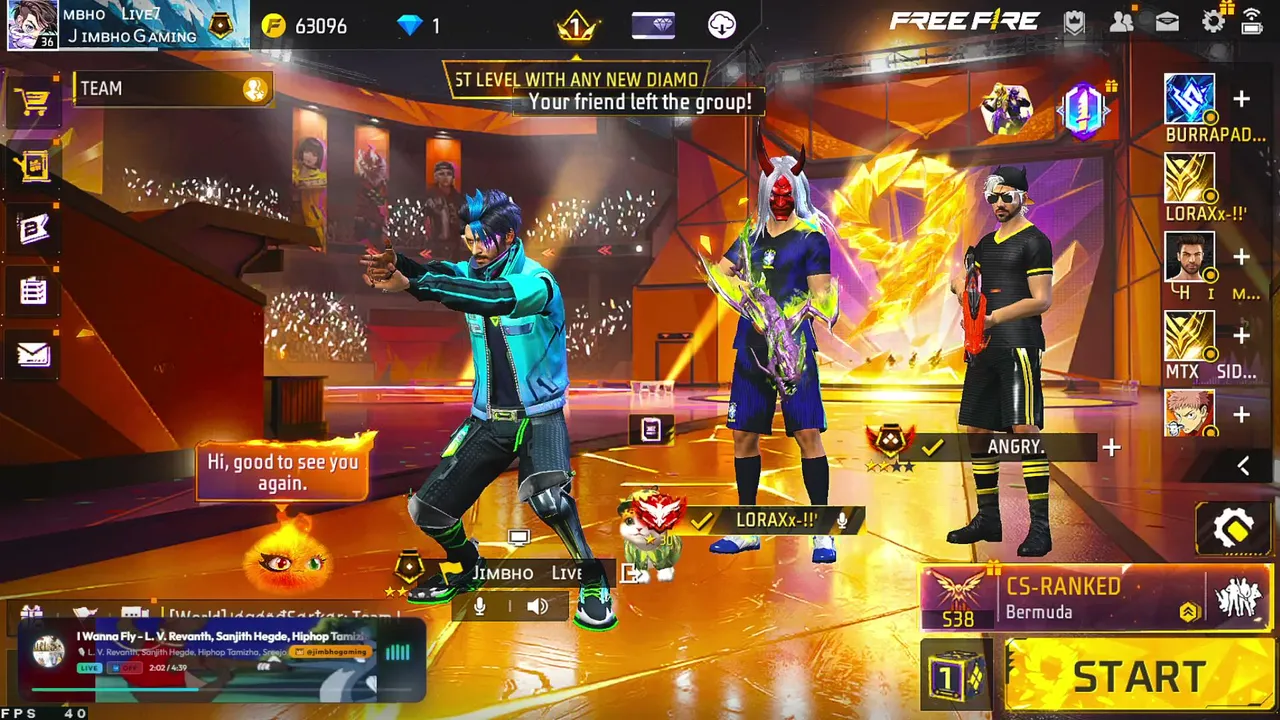 🔥  LIVE FREE FIRE w/ MUSIC RAMP
