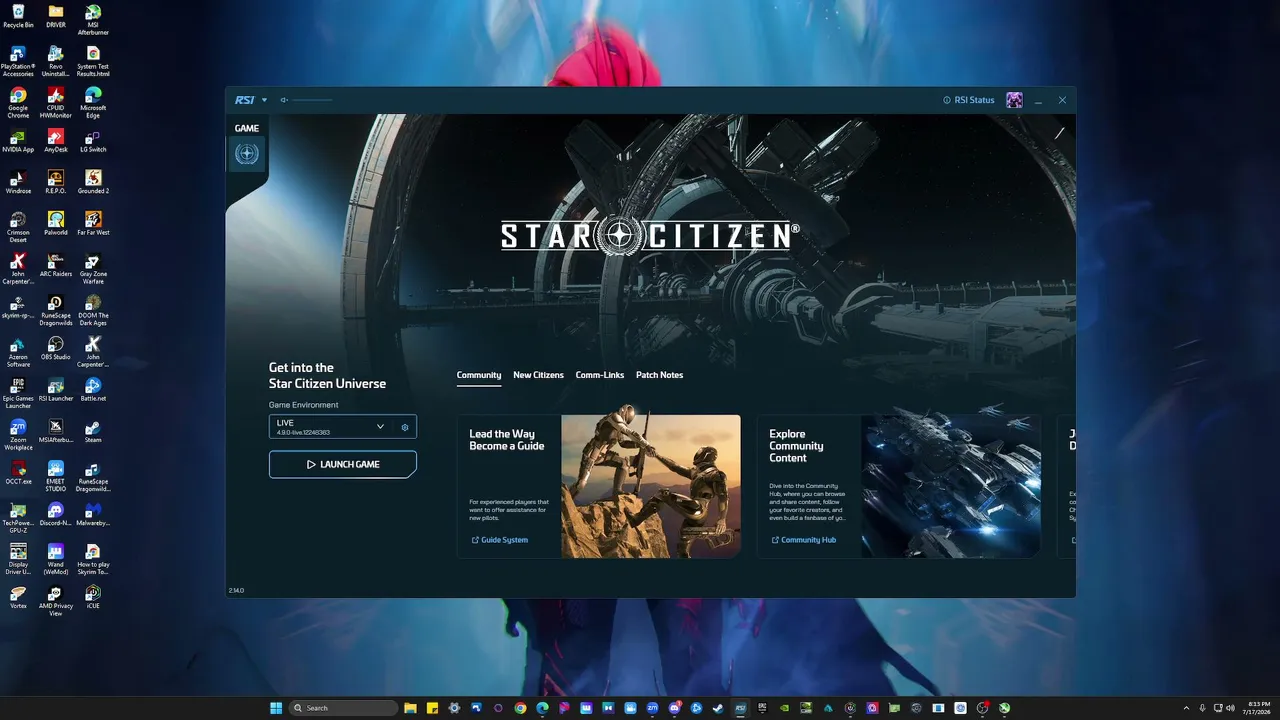 Palworld then Space GTA (Star Citizen)