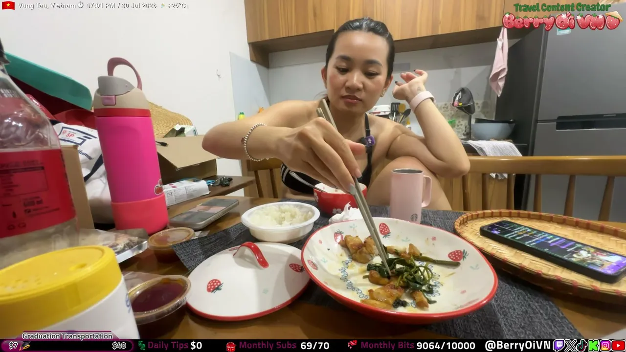 🍓 🇻🇳 HOME STREAM 🏠 Lunch 🍽️ • Study IELTS 📚 • Walk 🚶✨ (Vung Tau, Vietnam)