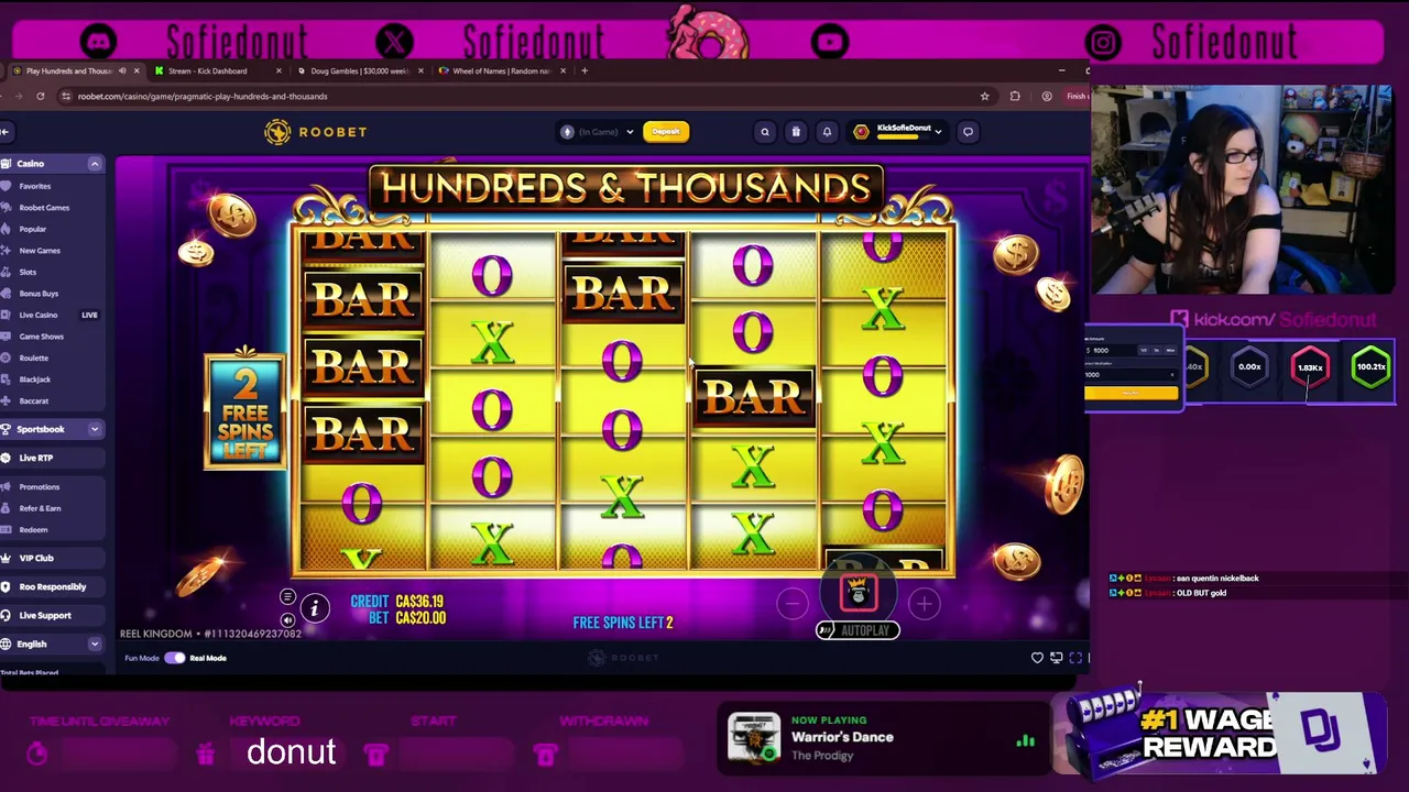 Opening 20 bonuses now🍩$25k weekly leaderboard 🔥Code DOUG on ROOBET 🍩🍩🍩