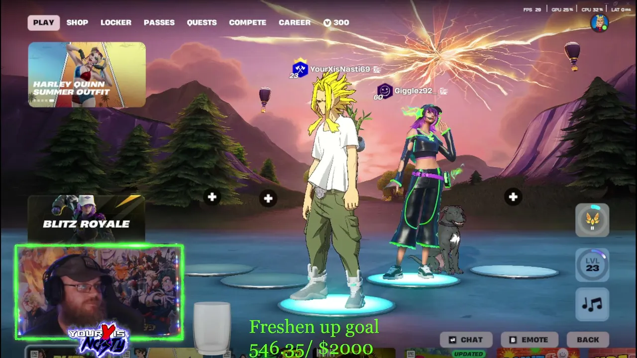 Fortnite with GIGZ  - Road To Partner @DrinkFreshenUp - Come Hang/Dab With Me!