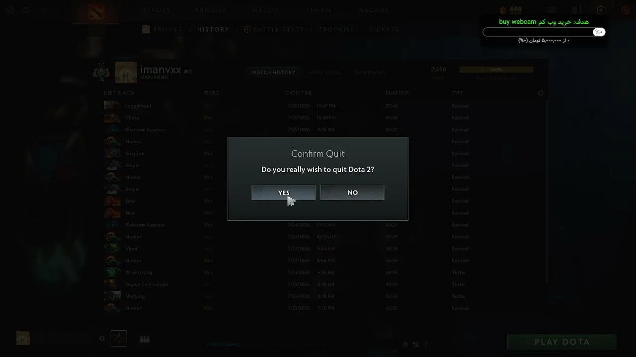 Dota 2 LIVE | Win Streak | فارسی/EN | No Cam