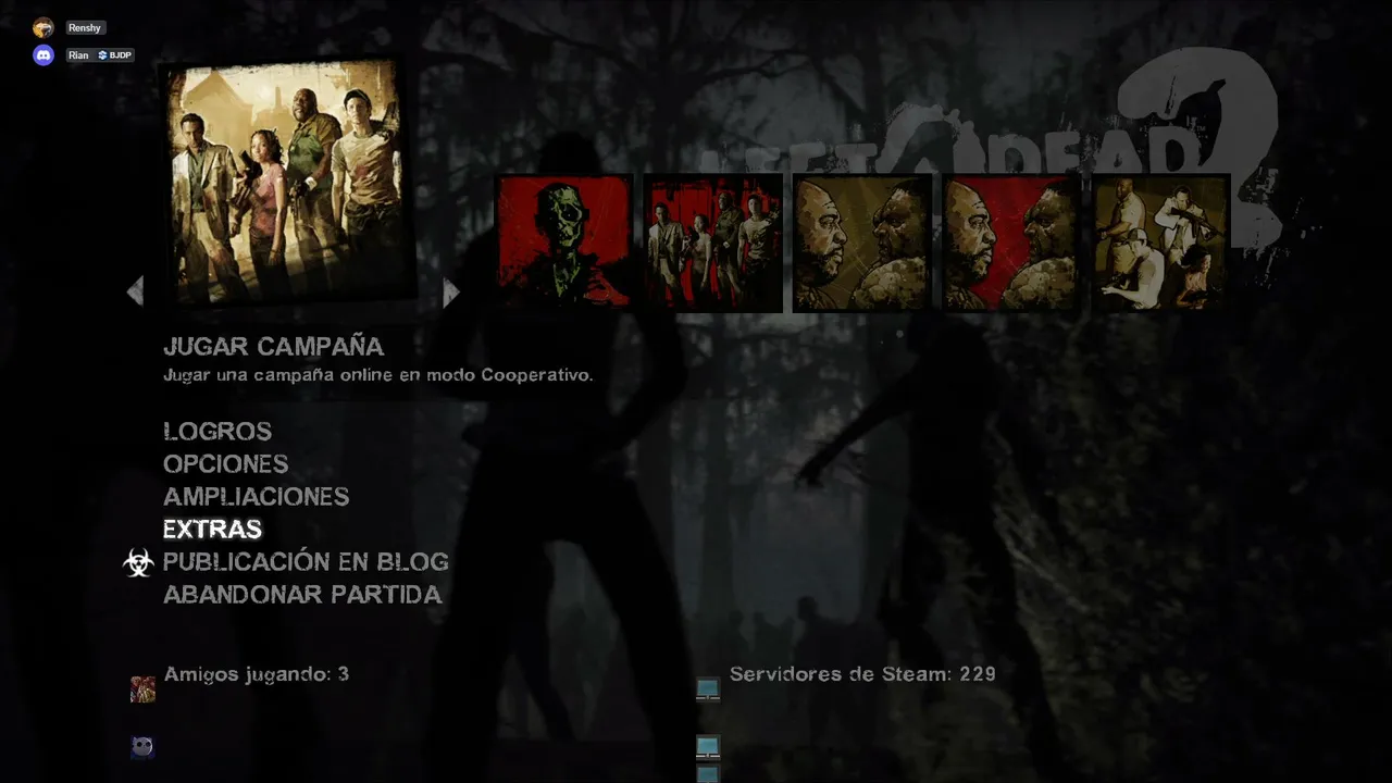 Jugando su Left 4 dead 2 con especiales