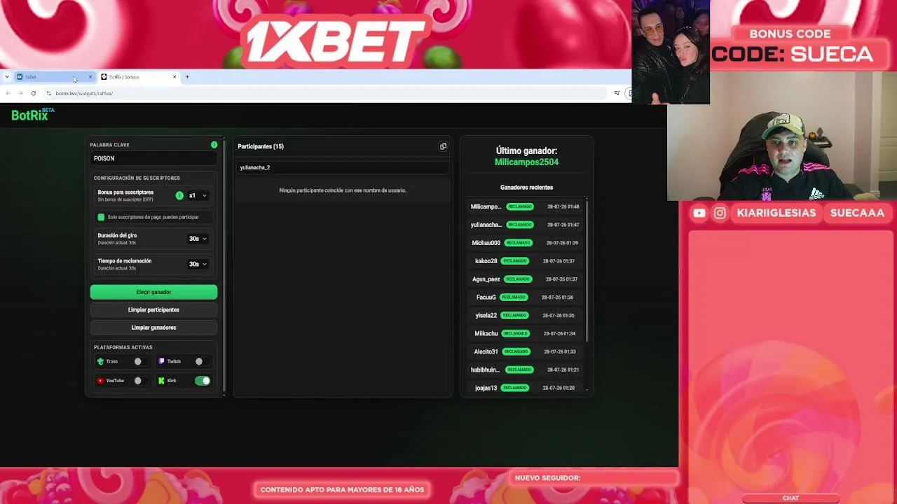 DESAFIO DE PRAGMATIC +SORTEO PARA SUBS + TIPEOS  || !1XBET || !wp || CODE: MALDITOPOISON