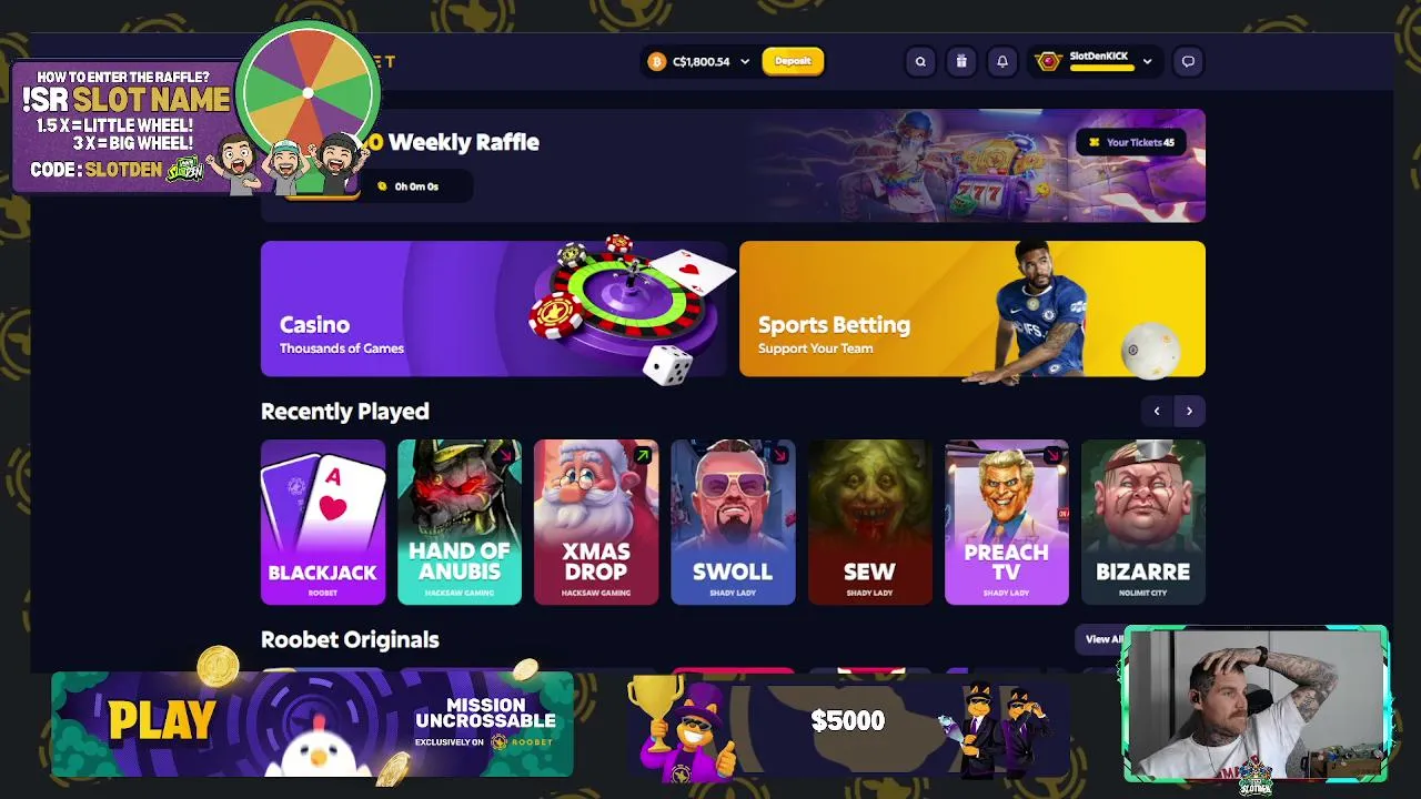 🏆$3,000 LB💥$2,000 START !SR 🎰Highest VIP Wager Rewards on ROO💰!roobet !vip !lb !discord USE CODE - SLOTDEN