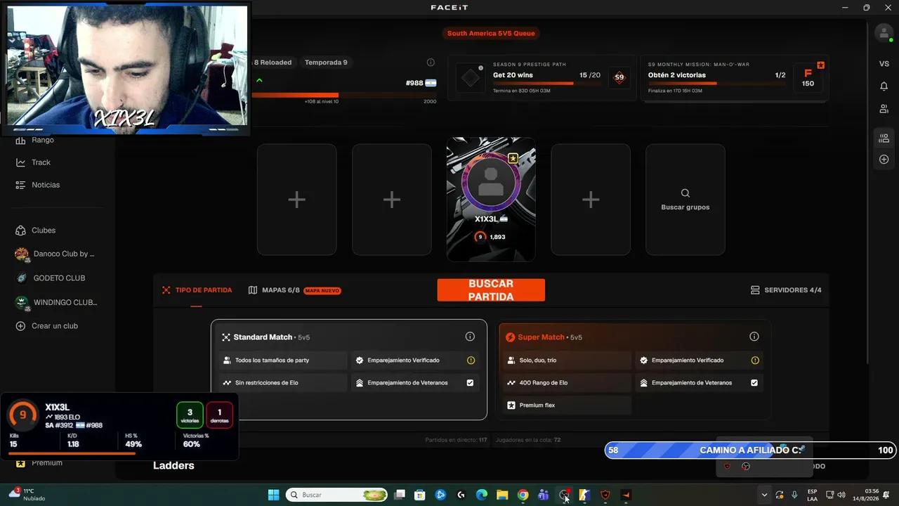 noche de FACEIT! LVL 9 de 10