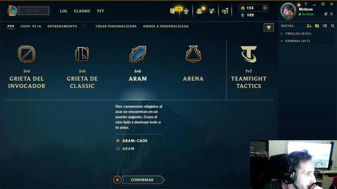 Nuevo en Kick, Volviendo a League Of Legends. Charlamos?