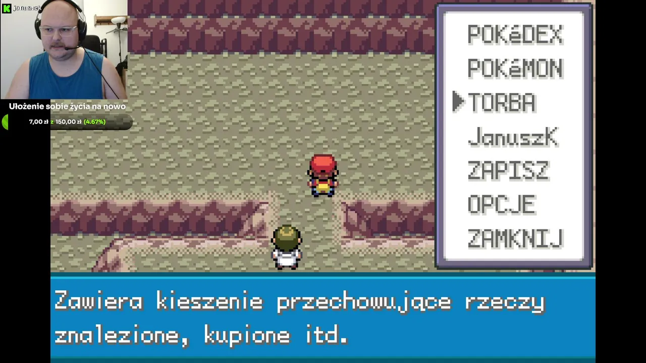 Łapie pokemony na laso.